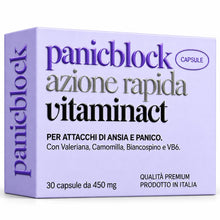 Carica l'immagine nel visualizzatore di Gallery, Integratore per Panico 100% Naturale | Panicblock Azione Rapida | Potenziato con Valeriana Camomilla Biancospino Vitamin