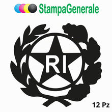 Carica l'immagine nel visualizzatore di Gallery, StampaGenerale® - 12 Pz Bollino Adesivo per Targa Auto e Moto con Stemma Logo RI in PVC Resistente e Impermeabile Facile