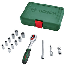 Carica l'immagine nel visualizzatore di Gallery, Bosch Set con cricchetto da 1/4" da 14 pezzi
