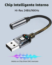 Carica l'immagine nel visualizzatore di Gallery, Adattatore audio da USB a jack da 3,5 mm per Cuffie, PC, PS4/PS, Linux
