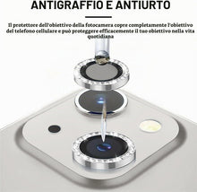 Carica l'immagine nel visualizzatore di Gallery, Coiwxmoi Protezione Fotocamera per iPhone 14/14 Plus,Pellicola Vetro Glitter Copri Telecamera Camera Proteggi Obiettivo 