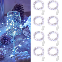 Carica l'immagine nel visualizzatore di Gallery, Stringa Luci LED a Batteria, 1M 10 LED Lampada a Fili di Rame Impermeabile Micro Catena Luminos per Interni e Esterni, N