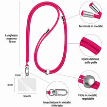 Carica l'immagine nel visualizzatore di Gallery, Captor Cordino Smartphone Universale, Tracolla in Nylon Intrecciato per Cover Telefono, Patch Inseribile tra Custodia e 