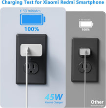Carica l'immagine nel visualizzatore di Gallery, Caricabatterie 45W per Xiaomi, caricabatterie rapido Redmi Note 14 13 12, con 6A USB C cavo 1M, adattatore 45W per Xiaom