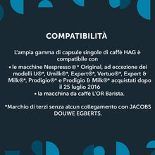 Carica l'immagine nel visualizzatore di Gallery, Hag Capsule Espresso Decaffeinato Classico - 100 Capsule - Intensità 6