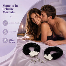 Carica l'immagine nel visualizzatore di Gallery, EBHO Manette per Coppia Giocattolo con Peluche Nero,Manette,Accessorio per Costume di Polizia e Sicurezza,Donna,Infermie