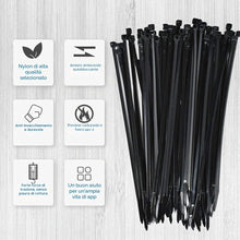 Carica l'immagine nel visualizzatore di Gallery, Jatiler, 200 basi adesive per fascette stringicavi, colore nero, supporto autoadesivo, set con fascette multiuso (lunghe