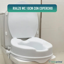 Carica l'immagine nel visualizzatore di Gallery, OrtoPrime Rialzo WC per Disabili con Coperchio - Altezza 10 cm - Alzawater Ortopedico con Sistema di Fissaggio Laterale 