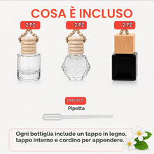 Carica l'immagine nel visualizzatore di Gallery, Bottiglia deodorante per auto vuota, 6 Pezzi Contenitori Essenze Auto in Vetro 8ml, Diffusori Profumo da Appendere con T