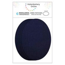 Carica l'immagine nel visualizzatore di Gallery, Ginocchiere adesive per bambini – 6 toppe termoadesive Blu marino chiaro da stirare su pantaloni, giacche e cappotti, re