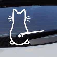 Carica l'immagine nel visualizzatore di Gallery, Adesivo per Tergicristallo, 2 Pezzi con Gatti, Riflettente, Divertente Cartone Animato, Gattino, Coda, Auto, Impermeabil