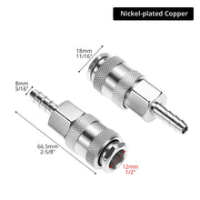 Carica l'immagine nel visualizzatore di Gallery, QWORK® Set da 6 raccordi rapidi per aria compressa SH20+PH20, connettori maschio e femmina da 8 mm, raccordo tubo per co