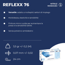 Carica l'immagine nel visualizzatore di Gallery, REFLEXX R76 / M Guanti senza nitrili senza polvere, taglia M, blu chiaro, 100 pezzi