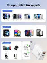 Carica l'immagine nel visualizzatore di Gallery, Caricatore USB C, Caricatore per iPhone 17 16 15 14 13 12 Pro Max Samsung S24 S23 Ultra iPad Pixel, Spina Presa USBC Ric