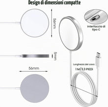 Carica l'immagine nel visualizzatore di Gallery, Caricatore Wireless per iphone Magnetico, 15W Rapida Certificato Compatibile con iPhone Serie 17 Pro Max/Pro/Air/17/16/1