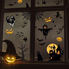 Carica l'immagine nel visualizzatore di Gallery, Haus Projekt 53 Pezzi Adesivi Halloween Finestre Riutilizzabili, 8 Fogli A4
