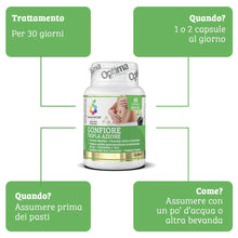 Carica l'immagine nel visualizzatore di Gallery, GONFIORE TRIPLA AZIONE - integratore per ridurre gonfiore e tensione addominale, aiuta a eliminare i gas in eccesso 60 c