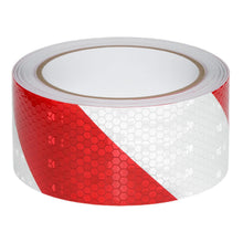 Carica l'immagine nel visualizzatore di Gallery, QWORK® 5cm x 10m Nastro Catarifrangente Rosso e Bianco - Impermeabile, Adesivo di Alta Qualità per Sicurezza su Veicoli,