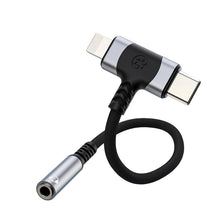 Carica l'immagine nel visualizzatore di Gallery, Adattatore Audio USB-C e Lightning a Jack 3,5mm, Cavo Dongle HiFi per iPhone e Samsung Galaxy, 12cm