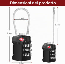 Carica l'immagine nel visualizzatore di Gallery, Blendura Lucchetto Valigia TSA 2 Pezzi, Combinazione Viaggio 3 Cifre