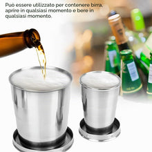 Carica l'immagine nel visualizzatore di Gallery, 2 Pezzi Tazza Campeggio Pieghevole in Acciaio Inossidabile, Bicchiere da Viaggio Portatile, Per Viaggi All'Aperto, Uso Q
