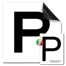 Carica l'immagine nel visualizzatore di Gallery, Autodomy P Principiante Magnetica Realizzata in Vinile Set 2 Pezzi Anteriore + Posteriore | P di Principiante per Auto I