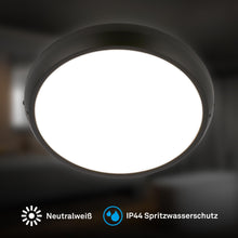 Carica l'immagine nel visualizzatore di Gallery, Briloner - Plafoniera LED IP44 Bianca Neutra Nero 27,5 cm