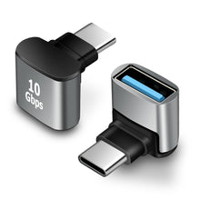 Carica l'immagine nel visualizzatore di Gallery, 2 adattatori C a USB 3.1 (angolo di 90 gradi), convertitore da USB-C a USB-A, adattatore OTG per MacBook Pro 2019/2018, 