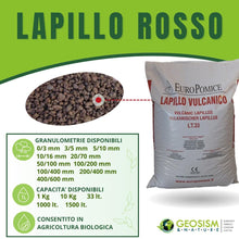 Carica l'immagine nel visualizzatore di Gallery, GEOSISM &amp; NATURE - Lapillo vulcanico rosso, 100% naturale, per giardinaggio, drenaggio, pacciamatura, vasi e terrari (5/
