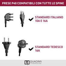 Carica l'immagine nel visualizzatore di Gallery, Electraline 22105 Multipresa da incasso Quadra 4 Posti Universali P40, compatibile con tutte le scatole da incasso 3 pos