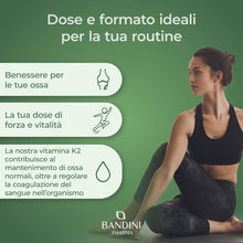 Carica l'immagine nel visualizzatore di Gallery, Bandini® Vitamina K2 MK7 200µg | 400 Compresse | Menachinone Alto Dosaggio