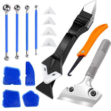 Carica l'immagine nel visualizzatore di Gallery, Spatola per Silicone Kit,5 in 1 Strumenti per Calafataggio,Raschietto Silicone,Applicatore di Tira del Silicone,Rimozion
