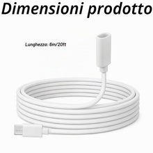 Carica l'immagine nel visualizzatore di Gallery, Cavo di Prolunga USB C 6m, Cavo di Prolunga USB C da Maschio a
