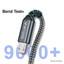 Carica l'immagine nel visualizzatore di Gallery, SIZUKA Cavo Micro USB 2Pezzi 1M，Cavo USB Micro USB Dati E Ricarica Rapida
