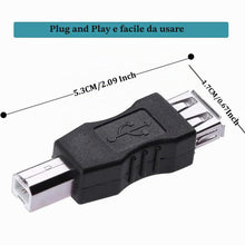 Carica l'immagine nel visualizzatore di Gallery, Greluma 3 Pz Convertitore adattatore maschio per stampante USB 2.0 A femmina a USB B