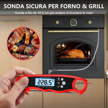 Carica l'immagine nel visualizzatore di Gallery, CIRYCASE Termometro Cucina, Termometro Barbecue a Lettura Rapida &amp; Precisa con Sonda Addizionale a Filo da 102cm, Displa