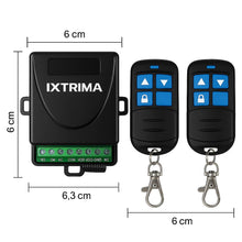 Carica l'immagine nel visualizzatore di Gallery, Kit radio universale 12-30V AC/DC con 2 telecomandi per Automazione Cancelli, tende, luci, comando wireless 433.92 MHz, 