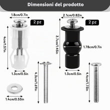 Carica l'immagine nel visualizzatore di Gallery, 4 Pezzi Fissaggi WC Sedile, Accessori per Sedile WC, Fissaggio Vite per Sedile WC, Fissaggio Dado di Gomma per Fissare T