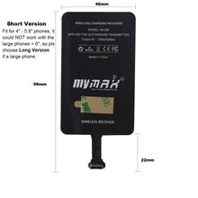Carica l'immagine nel visualizzatore di Gallery, MyMAX – Ricevitore e adattatore ricarica wireless Qi di USB tipo C 1300mA, compatibile con Google, Samsung, Huawei, LG, 