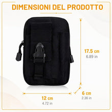 Carica l'immagine nel visualizzatore di Gallery, Fondina porta cellulare da cintura per Uomo,porta telefono da cintura,Marsupio da cintura uomo,Nylon Portatelefono da Ci