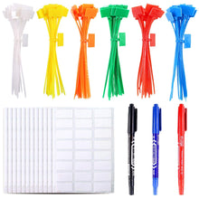 Carica l'immagine nel visualizzatore di Gallery, Glarks 150 Pezzi Fascette in Nylon 6 Colori da 6 Pollici con Etichette Marker Autobloccanti Cinghie di Cablaggio per Scr