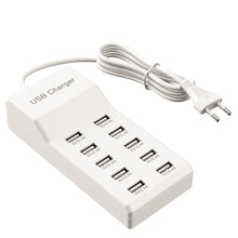 Carica l'immagine nel visualizzatore di Gallery, Caricatore USB multiplo, 50 W, 10 porte, alimentatore USB, stazione di ricarica multiporta, hub USB compatibile con iPho
