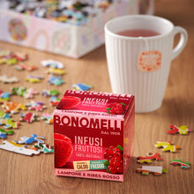 Carica l'immagine nel visualizzatore di Gallery, Bonomelli - Infusi Fruttosi, Lampone e Ribes Rosso, Confezione da 12 filtri, Gusto Rinfrescante e Lievemente Acidulo, In