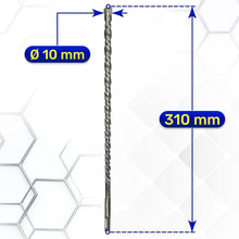 Carica l'immagine nel visualizzatore di Gallery, Punta Trapano Muro SDS Plus Ø10x310 mm in Acciaio e Carburo di Tungsteno