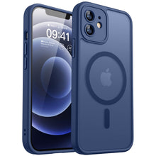 Carica l'immagine nel visualizzatore di Gallery, CANSHN Magnetica Cover per iPhone 12(6.1 Pollici), [Protezione Completa Della Fotocamera] Custodia Traslucida Opaca Prot