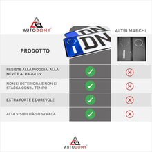Carica l'immagine nel visualizzatore di Gallery, Autodomy Adesivi Targa Auto Kit da 4 Pezzi | Adesivo Copri Targa è Riflettente 45 x 98 mm | Adesivi Targhe Auto e Moto I