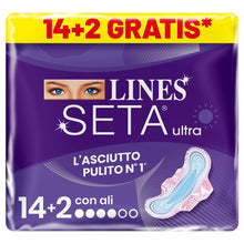 Carica l'immagine nel visualizzatore di Gallery, Assorbenti LINES SETA ULTRA GIORNO con ali x16 per ciclo mestruale