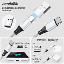 Carica l'immagine nel visualizzatore di Gallery, Cavo USB di tipo C PD+QC 3.1A ricarica rapida Sync [2 pezzi 1,2 m], 4 in 2 Multi USB-C splitter cavo di ricarica con 4 p