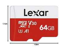Carica l'immagine nel visualizzatore di Gallery, Lexar Micro SD 64 GB, Scheda Micro SD fino a 100 MB/sec(R), Scheda di Memoria microSDXC con Adattatore SD, A1, U3, C10, 