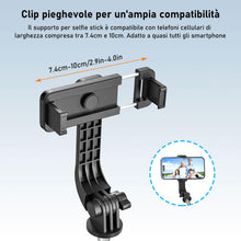 Carica l'immagine nel visualizzatore di Gallery, Bastone Selfie Treppiede,125 cm Treppiede Smartphone Selfie Stick